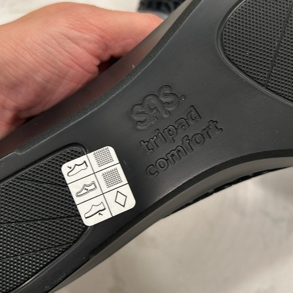 SAS Bliss Wedge Velvet Black Leopard Print Slip-On Shoes 9W - Picture 11 of 14